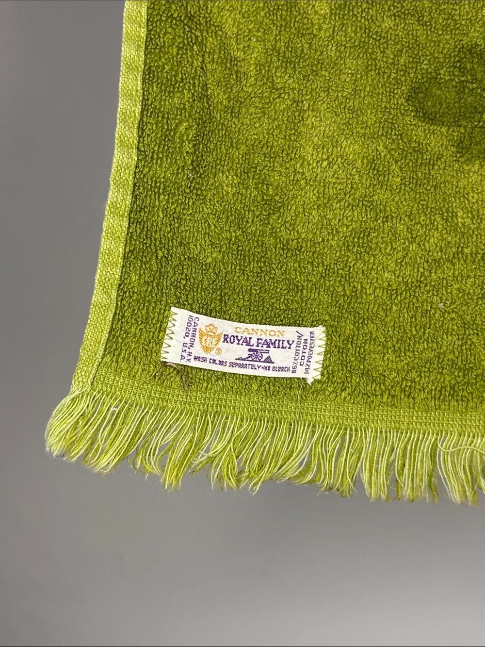 Vintage Hand Towel Cannon Avocado Green Decorative  🥑